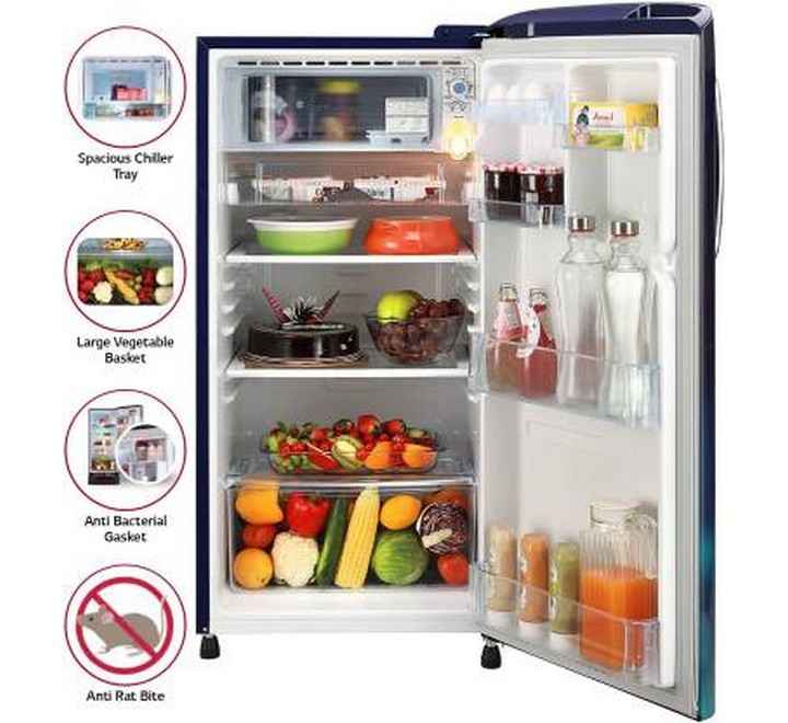 LG 190 Litres Direct Cool Inverter 3 star Single Door Refrigerator (Smart ConnectBlue Charm) (GLB201ABCX)